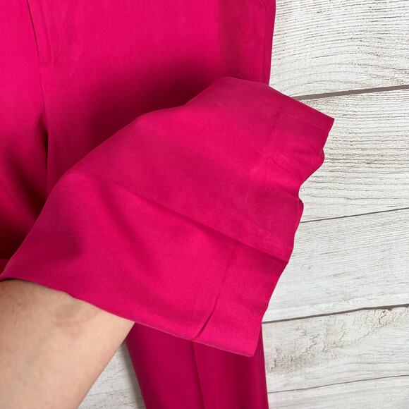 Lauren Ralph Lauren Women's Pink 100% Silk Straight Leg Pants Size 14 Petite - Picture 6 of 10